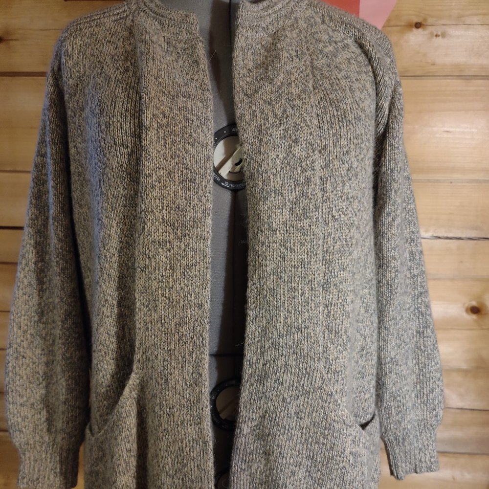 3/4 Sleeve Alpaca Wool Open Front Cardigan